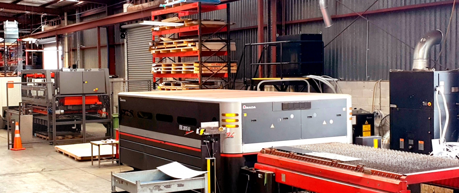 Image showing a Hi-Tech Metals Laser Cutting Machine in their East Tamaki, Auckland factory.