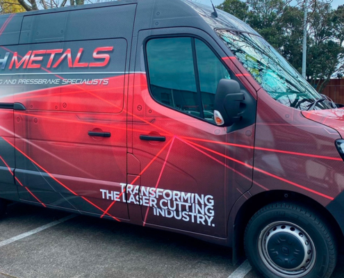 Image showing a Hi-Tech Metals branded 2021 Renault Master van.